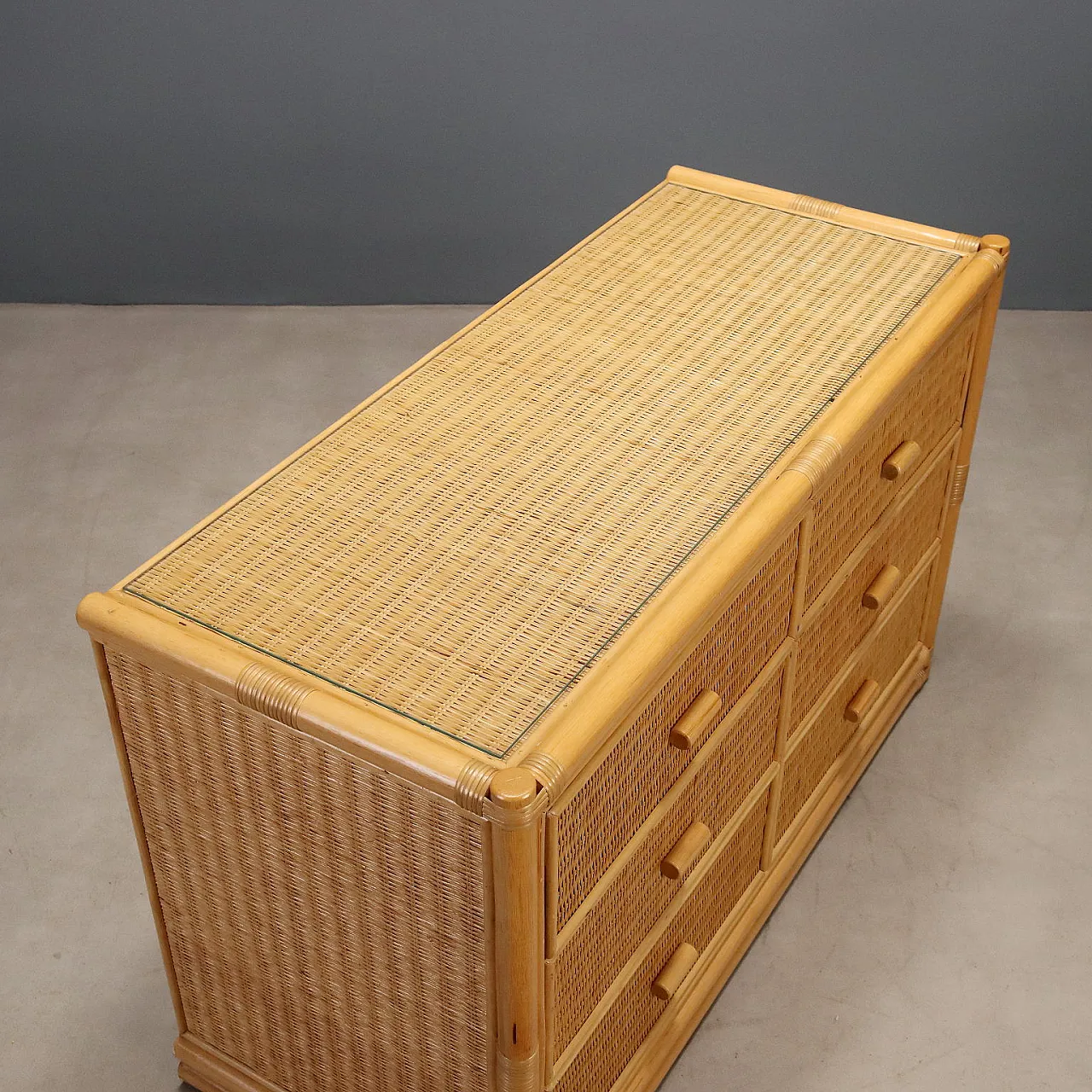 Wicker dresser, 1980s 6