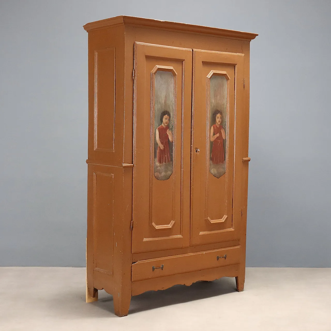 Lacquered and painted wardrobe, 19th century 1