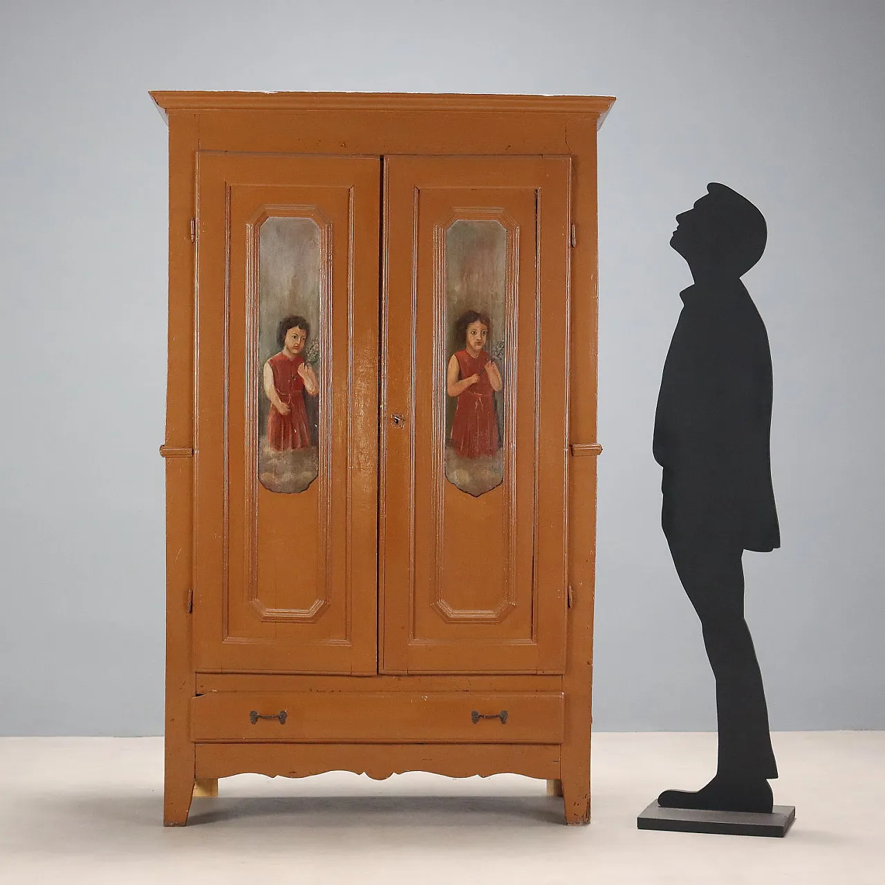 Lacquered and painted wardrobe, 19th century 2