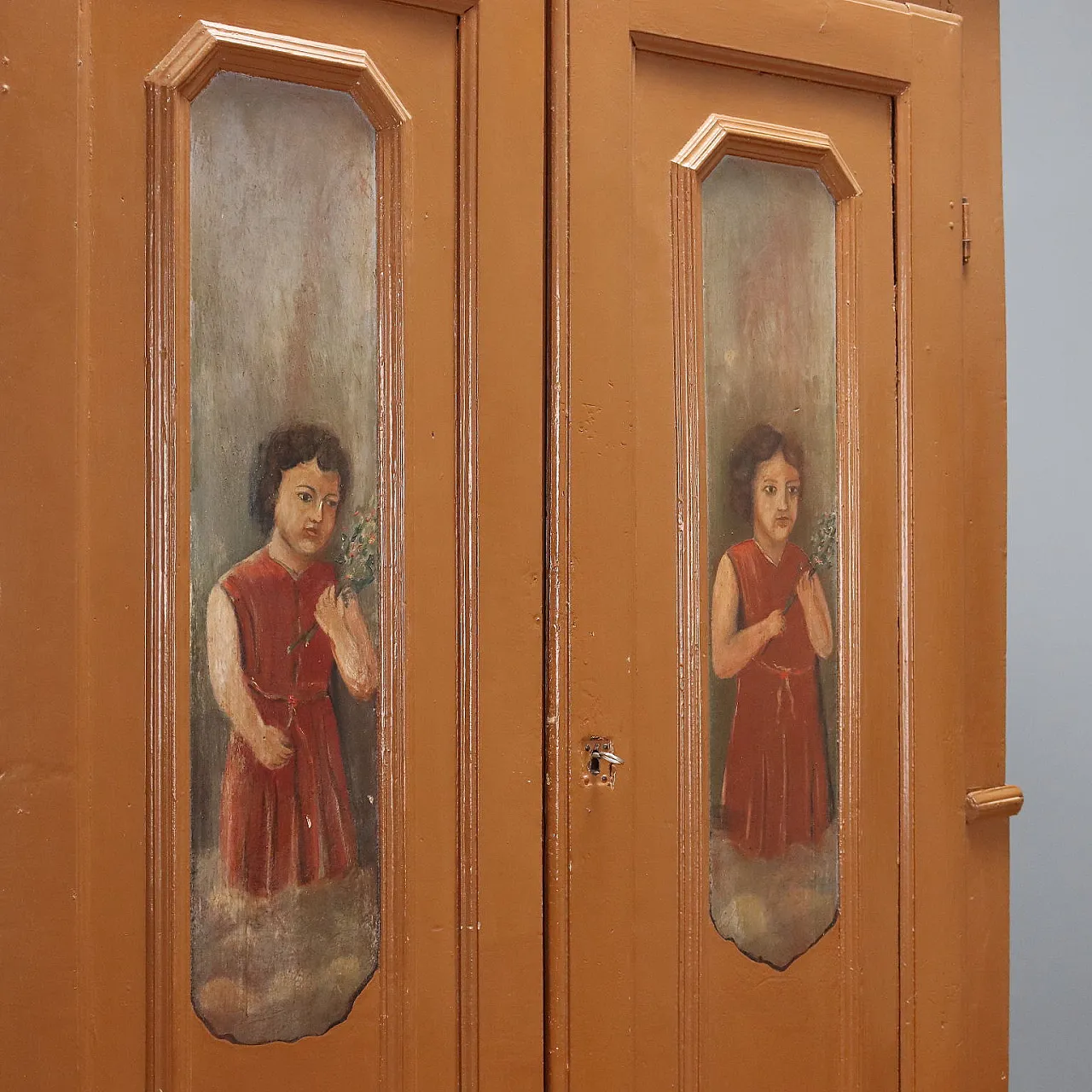 Lacquered and painted wardrobe, 19th century 7
