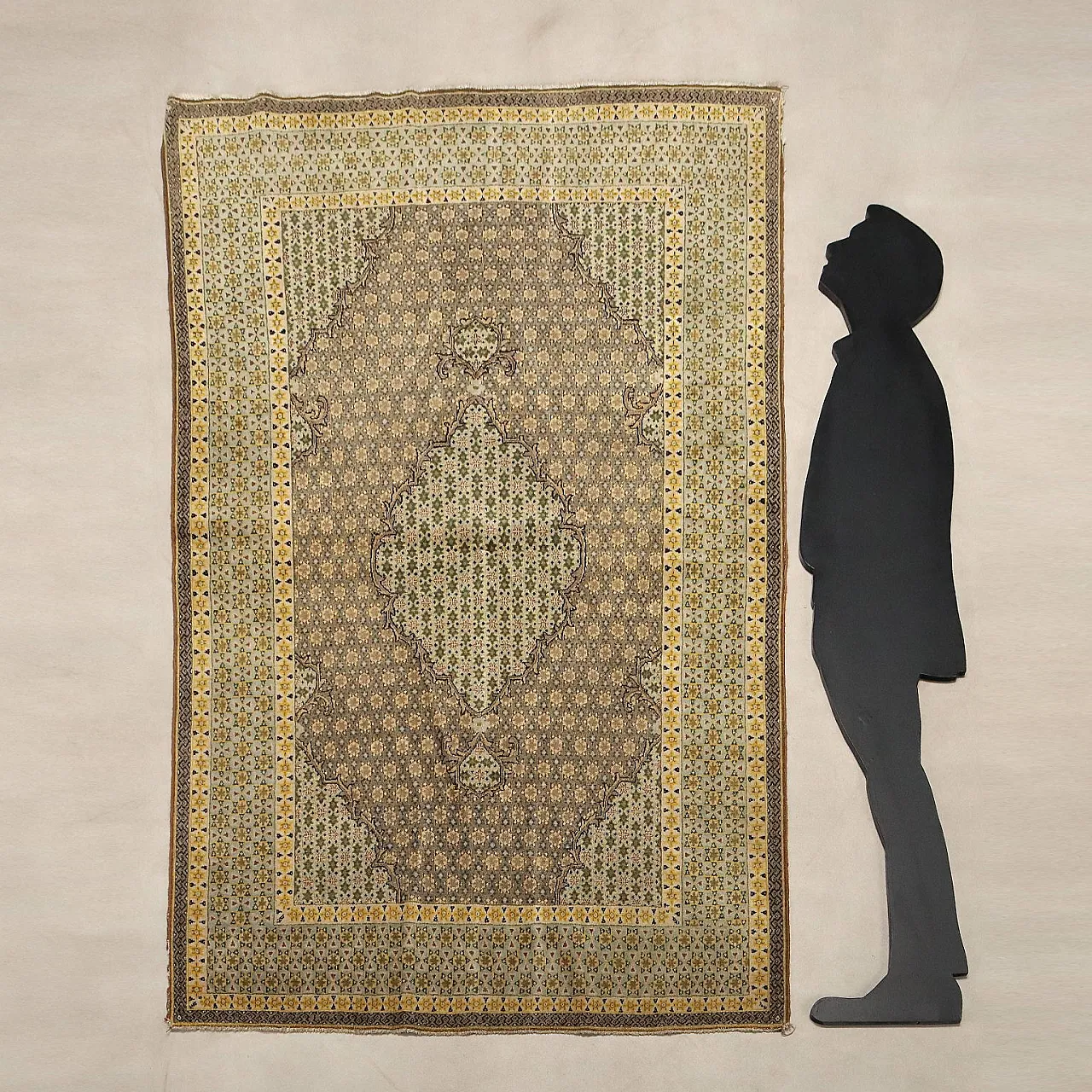 Kum rug in cotton and wool, 20th century 2