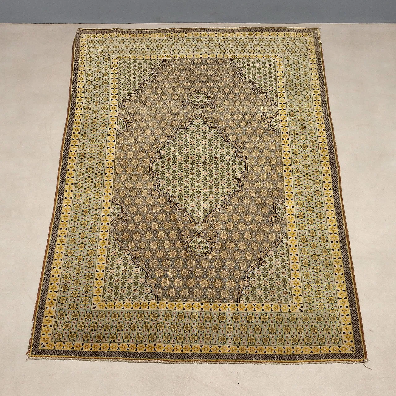 Kum rug in cotton and wool, 20th century 3