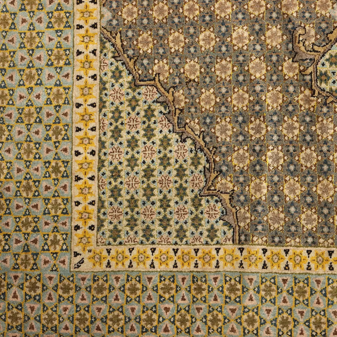 Kum rug in cotton and wool, 20th century 5
