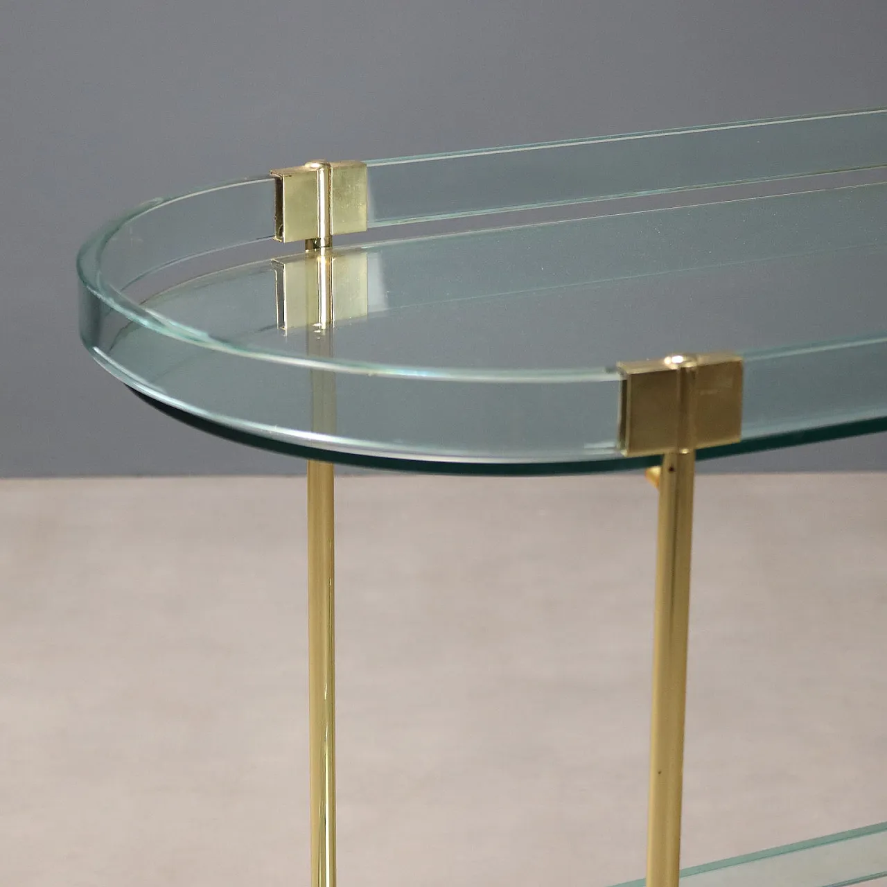 Glass and brass cart, 20th century 4