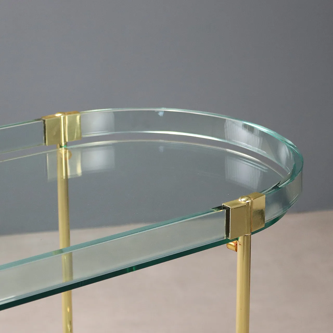 Glass and brass cart, 20th century 5