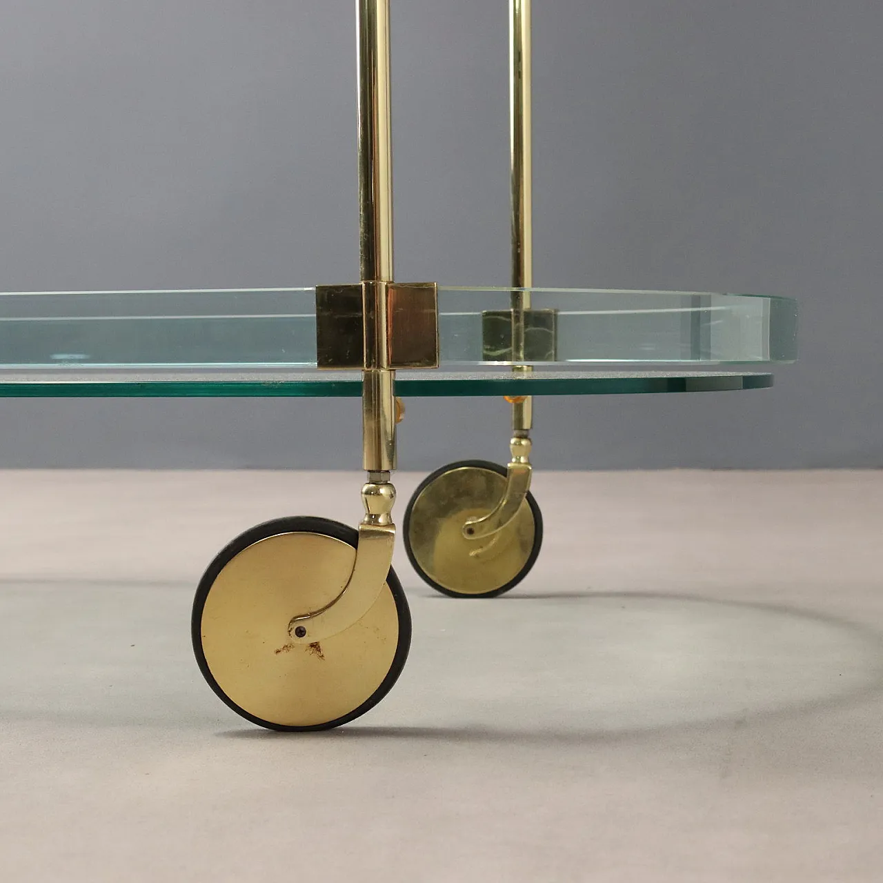 Glass and brass cart, 20th century 7