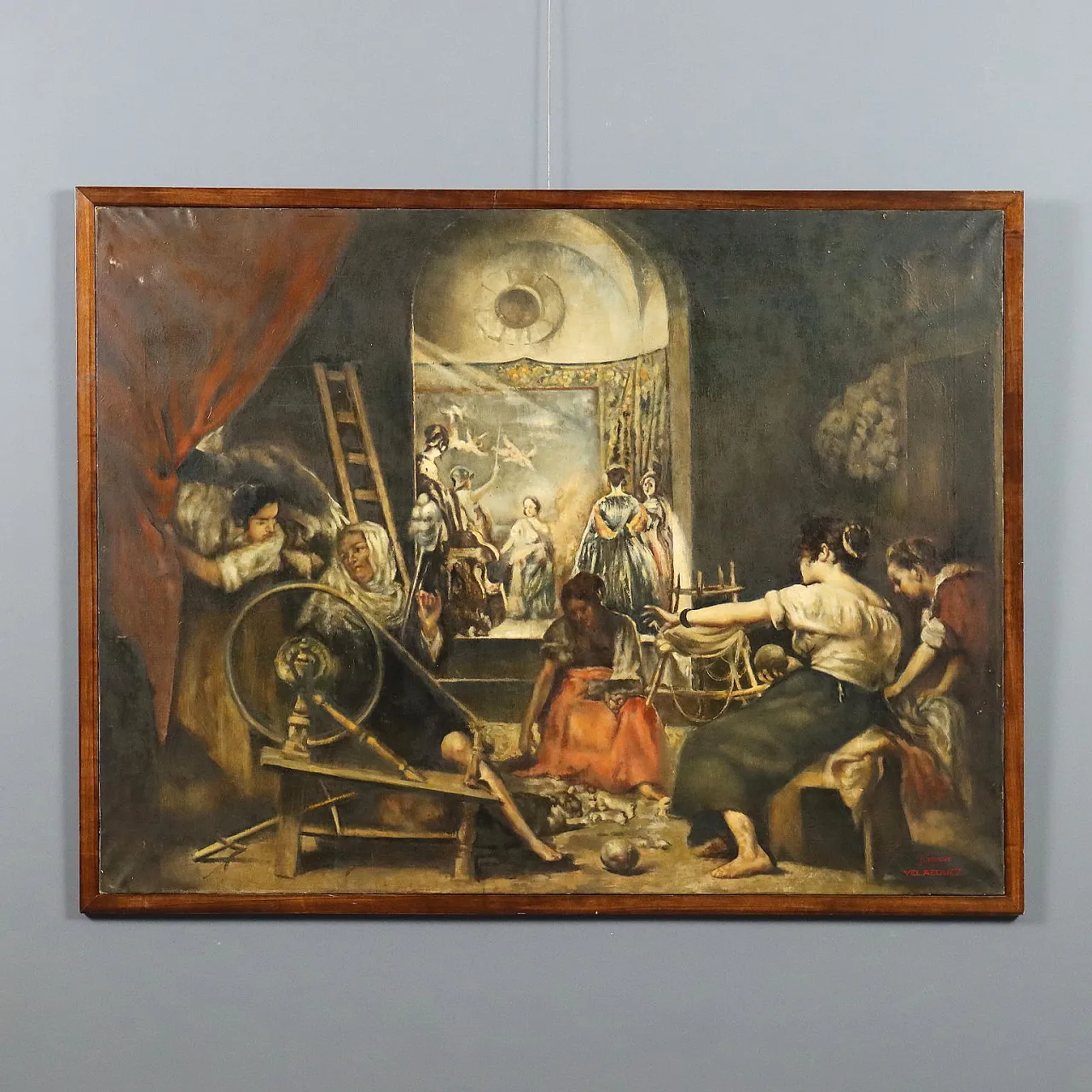 Painting The Spinners, oil on canvas, 17th century 1