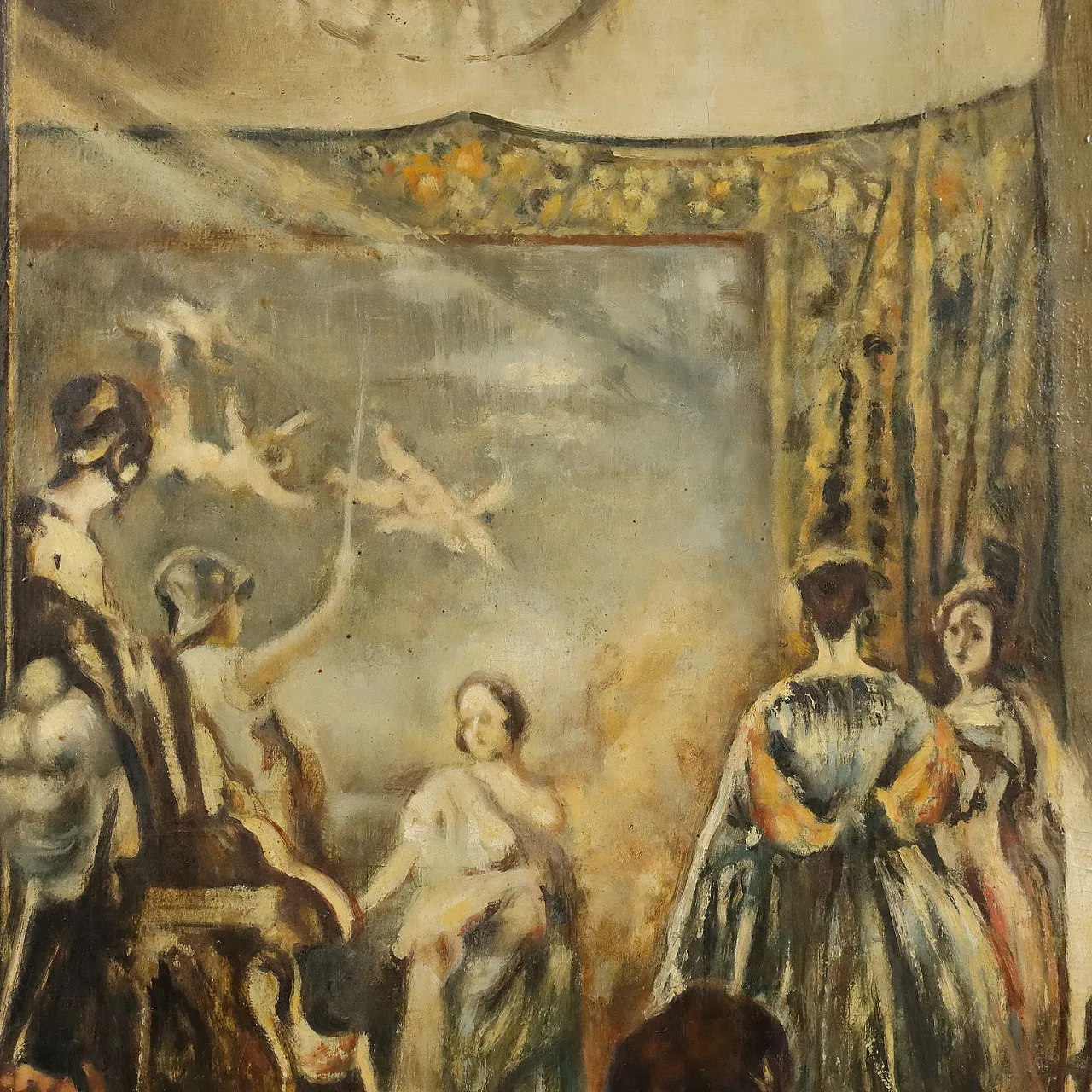 Painting The Spinners, oil on canvas, 17th century 7
