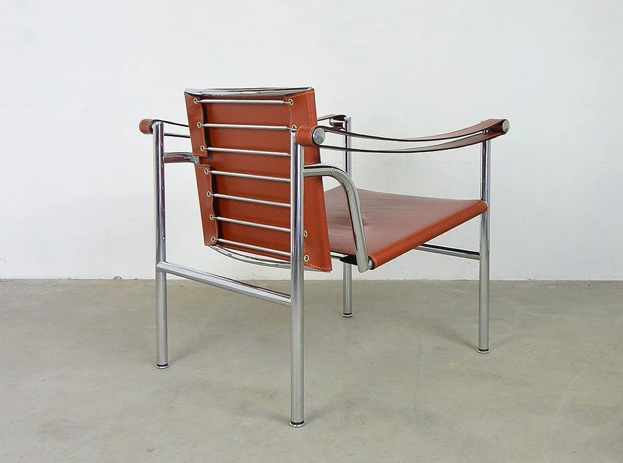 ALIVAR MVSEVM pair of LC1 armchairs in Cognac leather 12