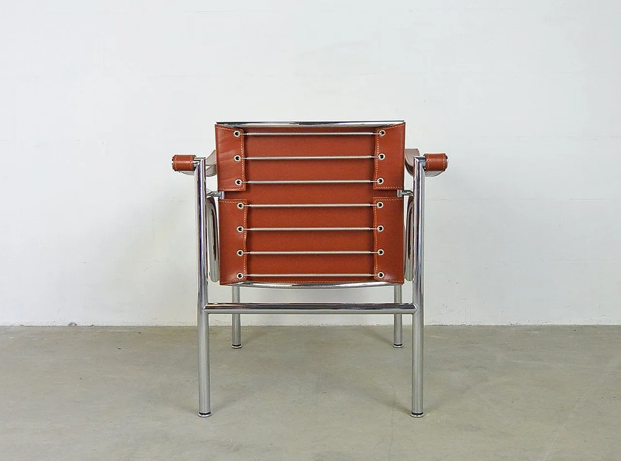 ALIVAR MVSEVM pair of LC1 armchairs in Cognac leather 13