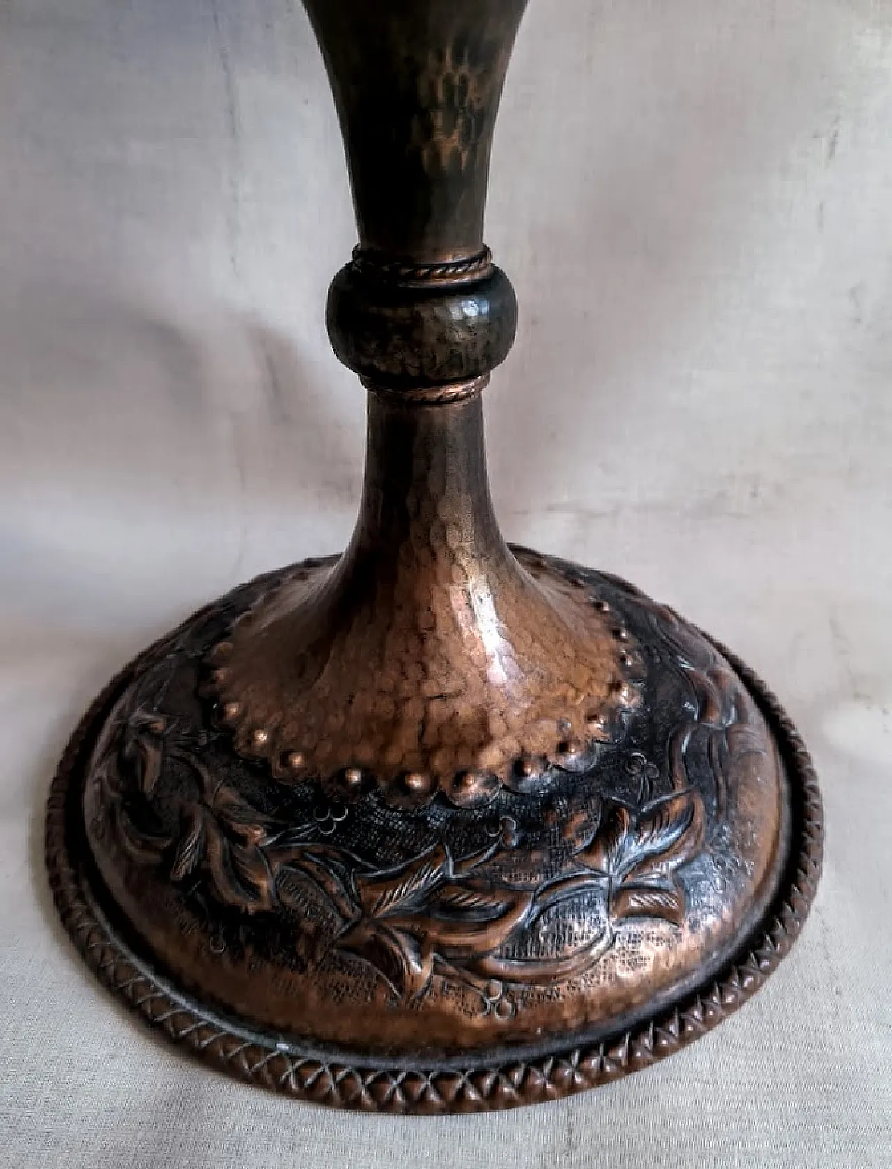 Embossed copper vase by Egidio Casagrande, 1950s 3