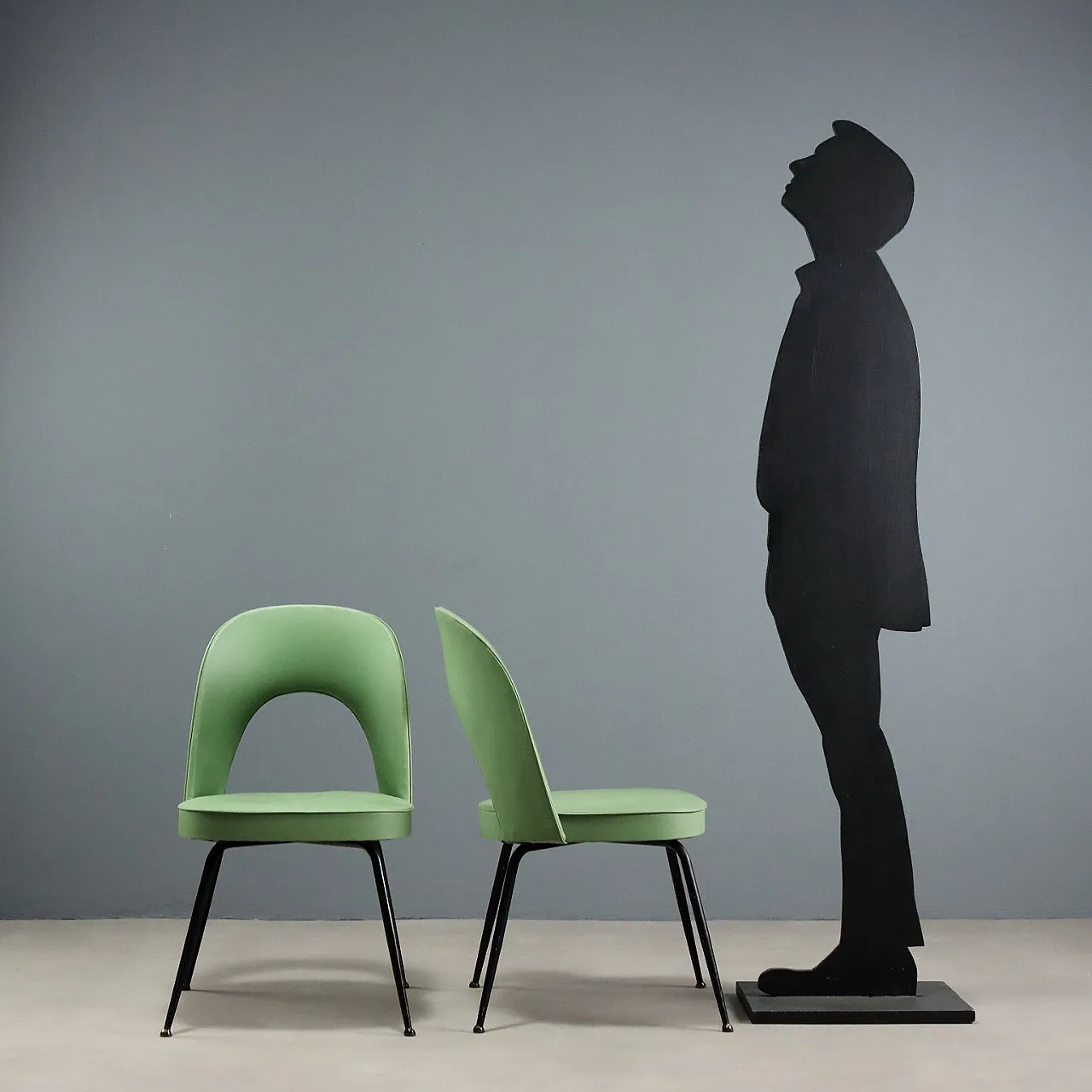 Pair of metal and skai chairs, 1960s 2