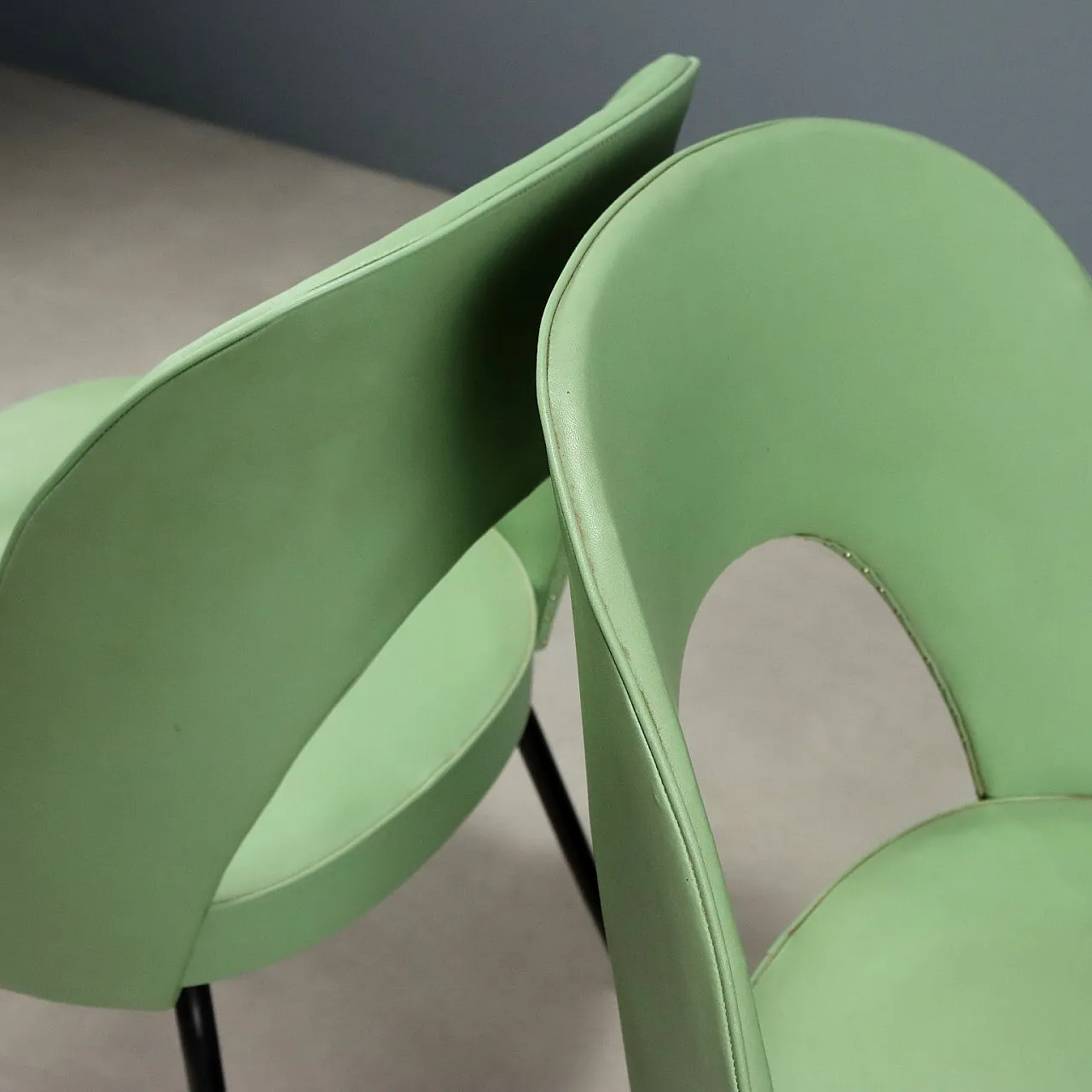 Pair of metal and skai chairs, 1960s 4