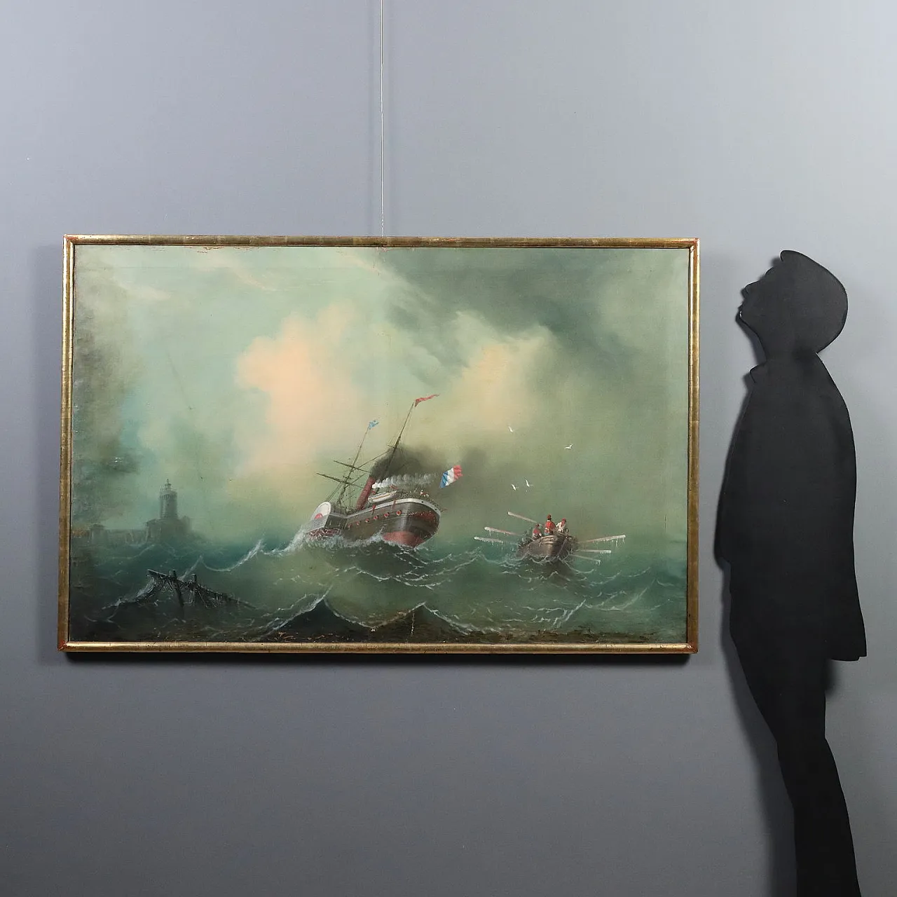 Painting Stormy Sea, 19th century 2