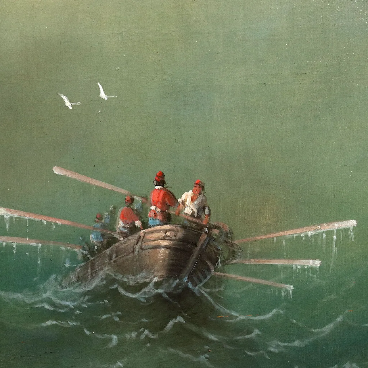 Painting Stormy Sea, 19th century 4