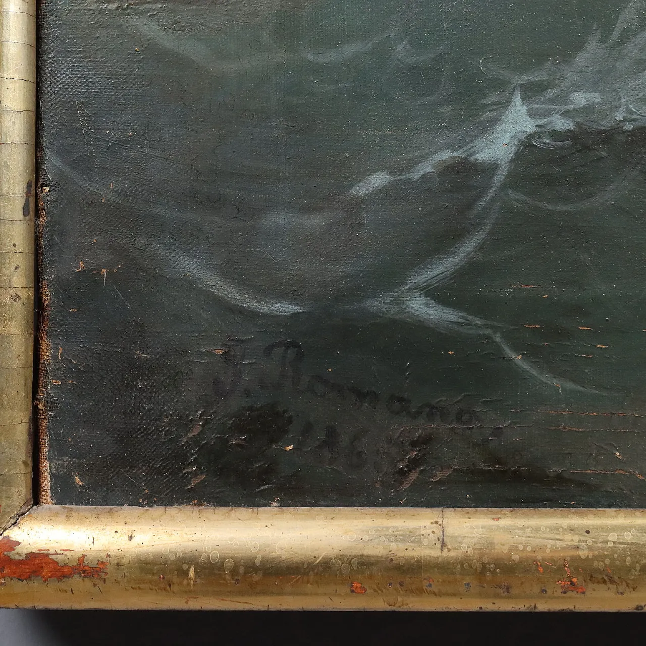 Painting Stormy Sea, 19th century 8