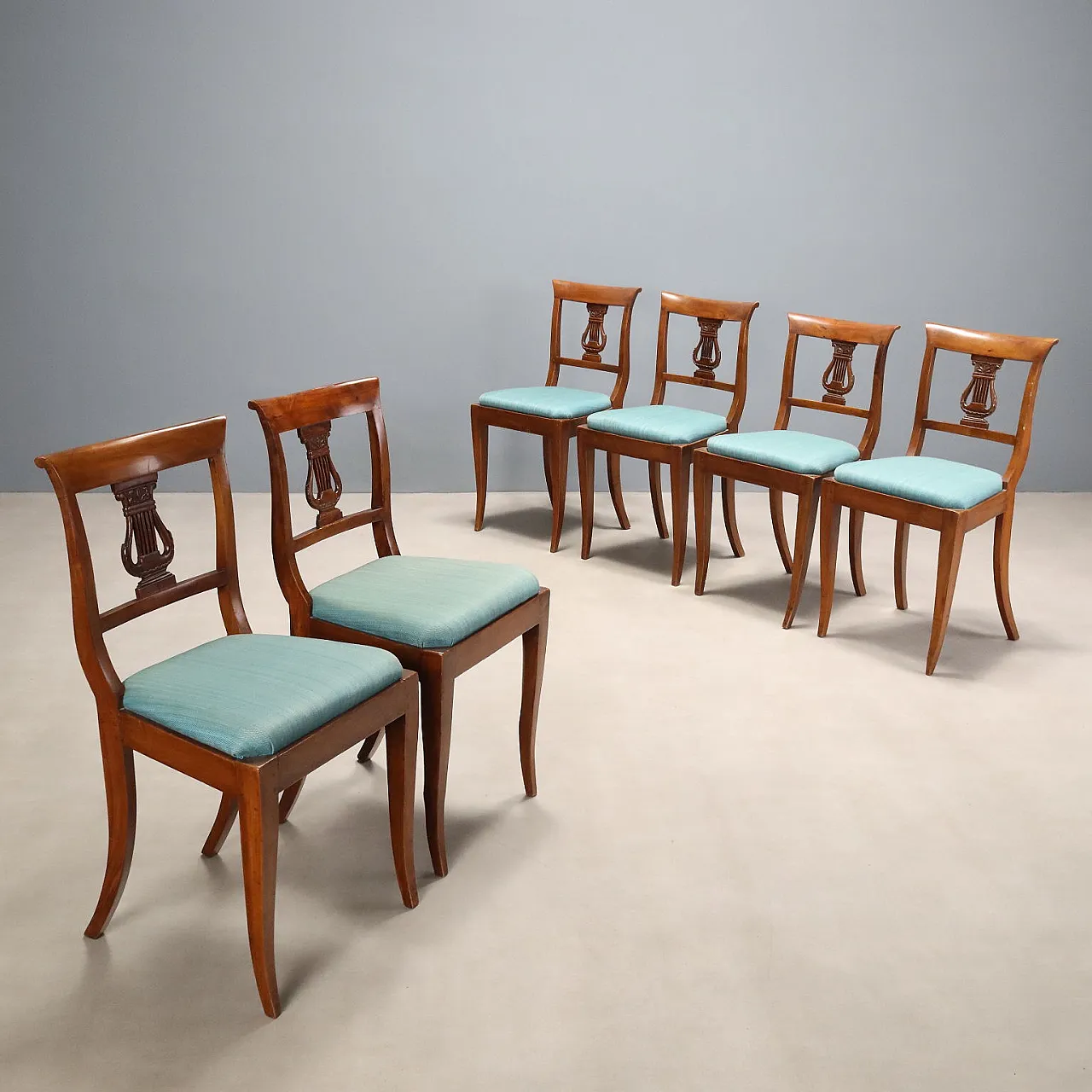 6 Empire chairs, 19th century 1