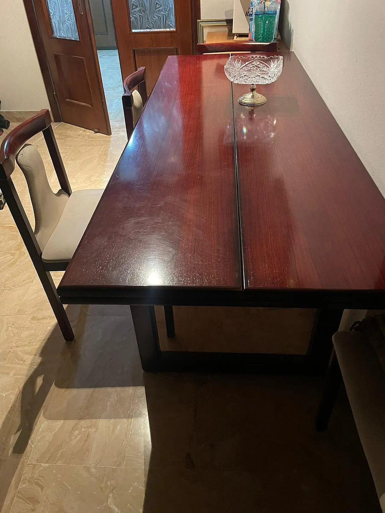 Tavolo da pranzo rettangolare allungabile, anni '70 9