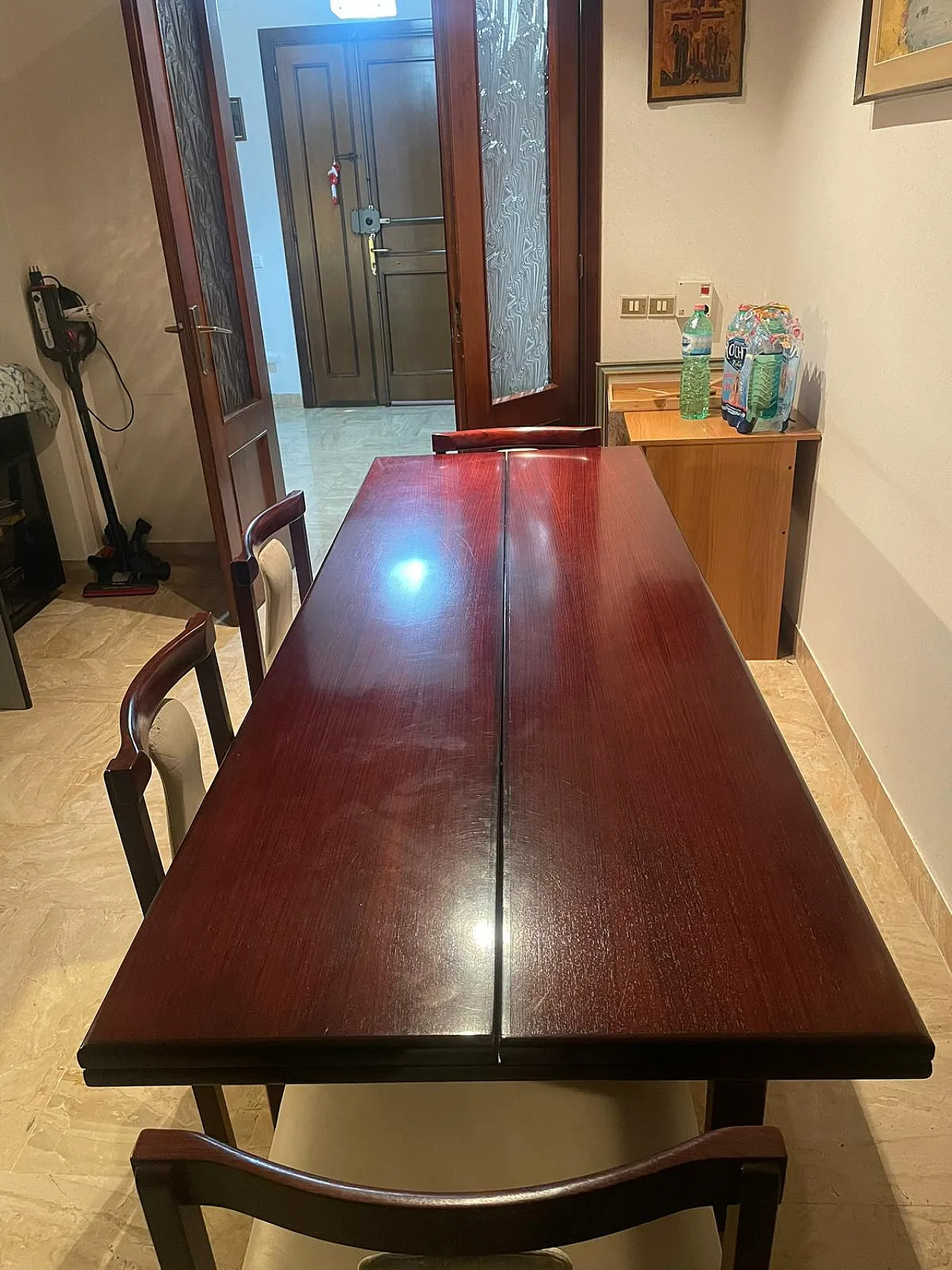 Tavolo da pranzo rettangolare allungabile, anni '70 11
