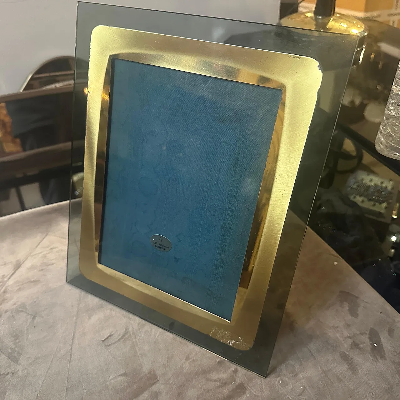 Mid-Century Modern smoked glass picture frame, 1960s 4