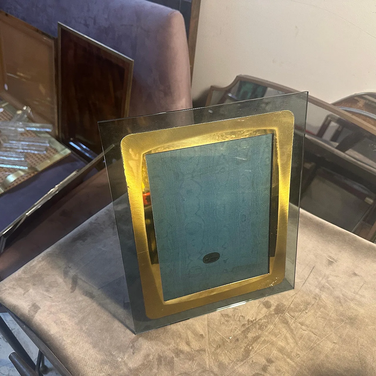 Mid-Century Modern smoked glass picture frame, 1960s 6