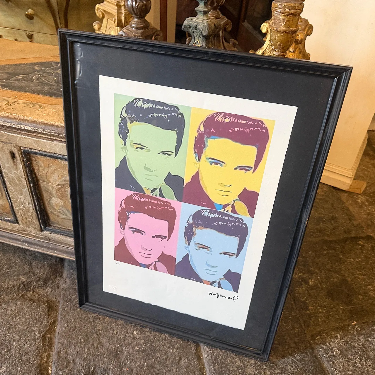 Andy Warhol, Pop Art con cornice, Elvis Presley 52/100, anni 2000 3