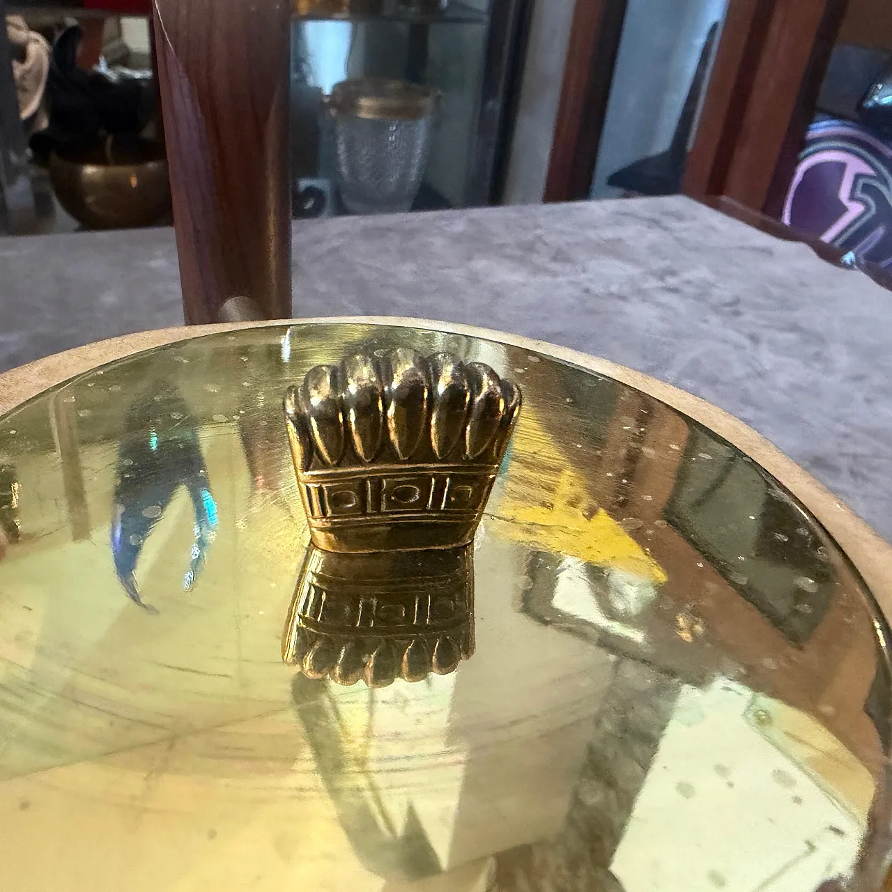 Aldo Tura Mid-Century Modern goatskin and brass ice bucket, 1950s 5