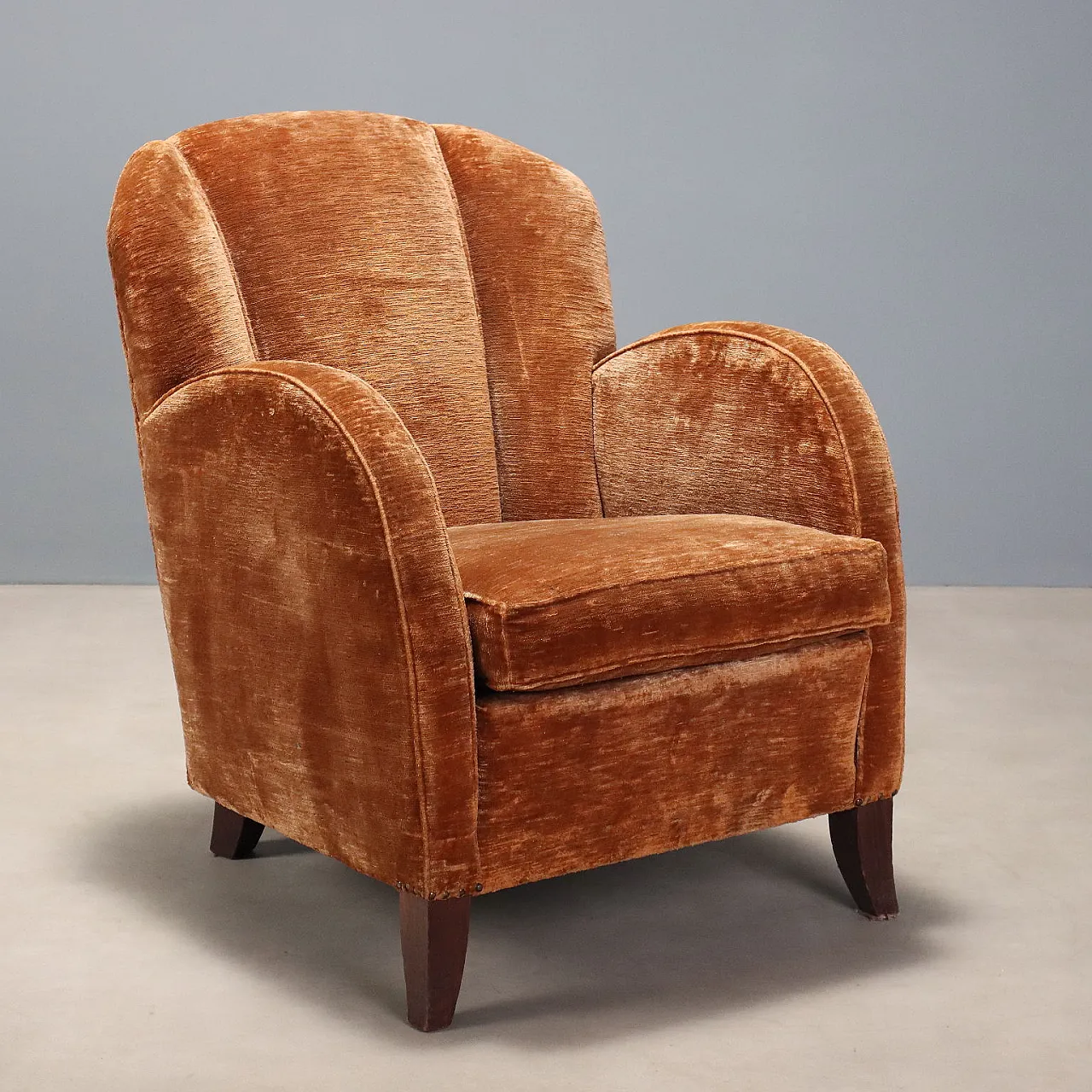 Velvet armchair, mid-20th century 1