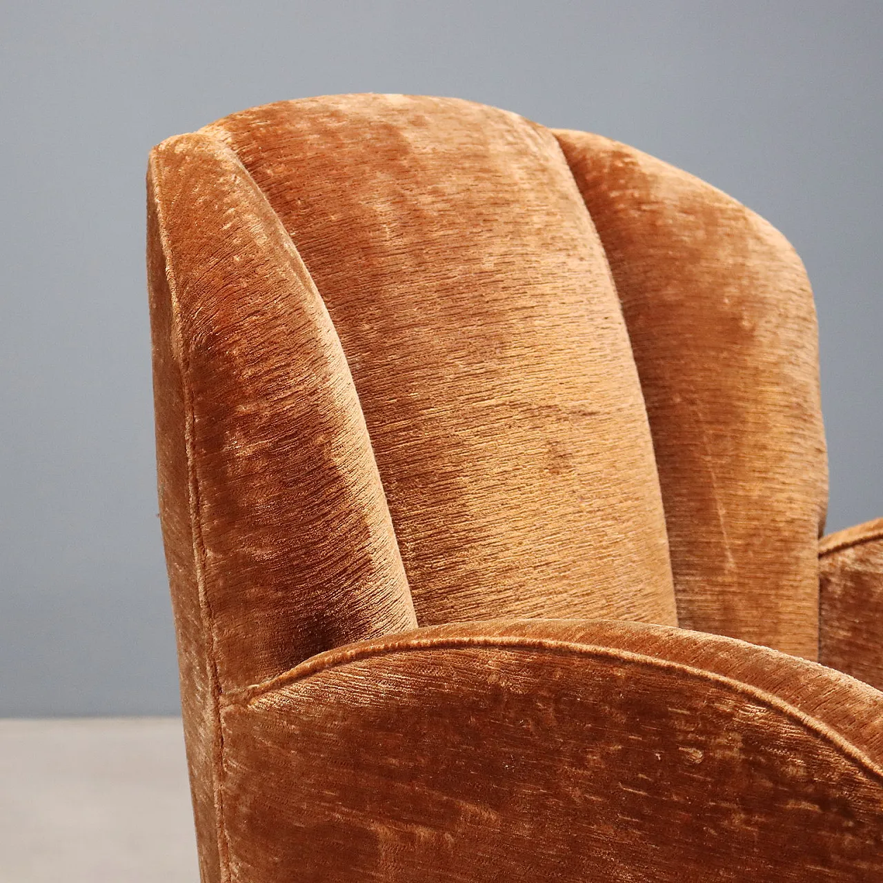Velvet armchair, mid-20th century 4