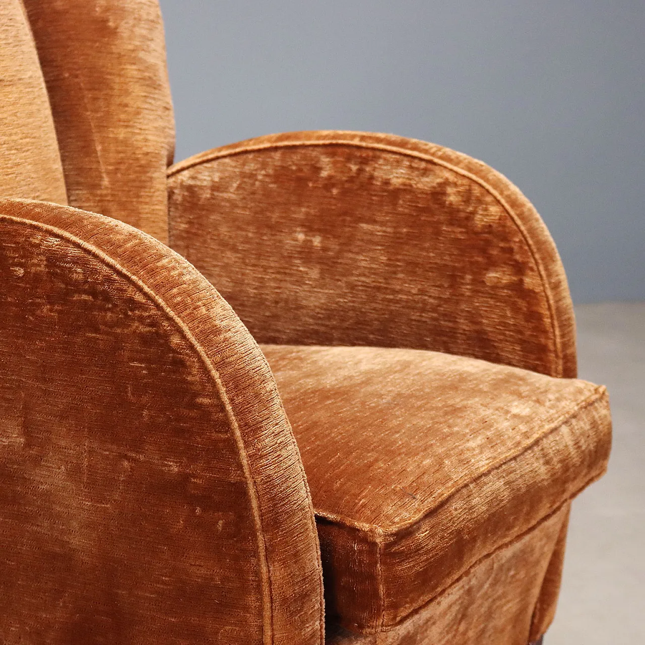 Velvet armchair, mid-20th century 5