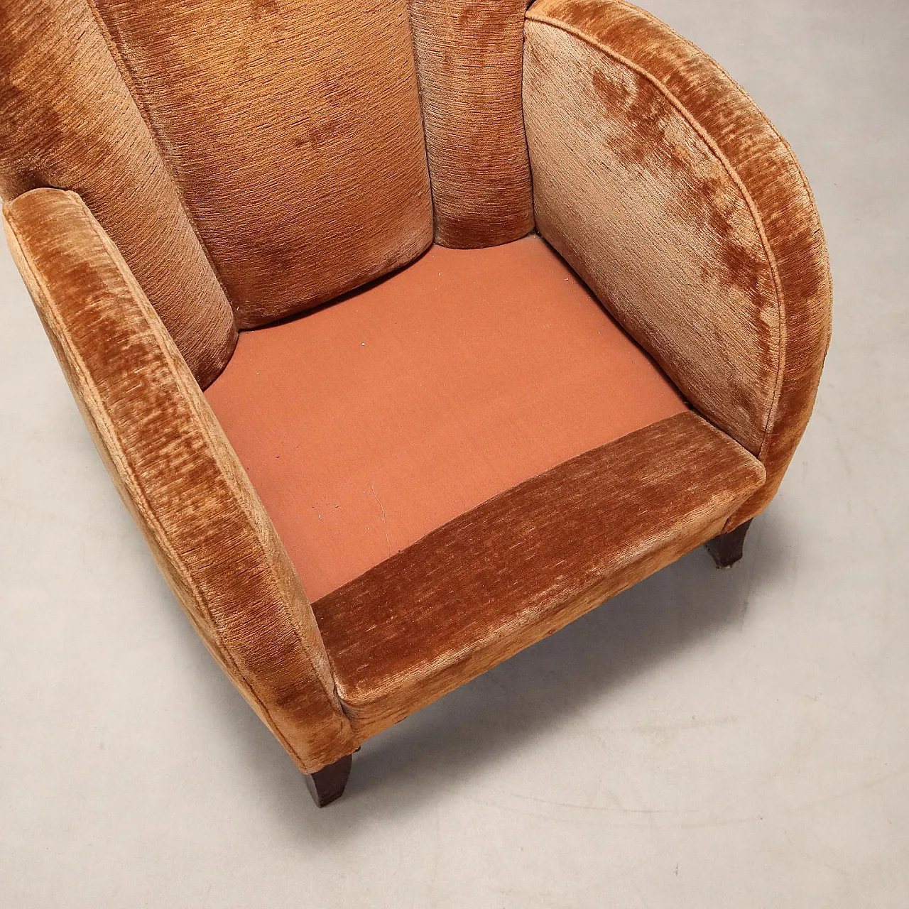 Velvet armchair, mid-20th century 8