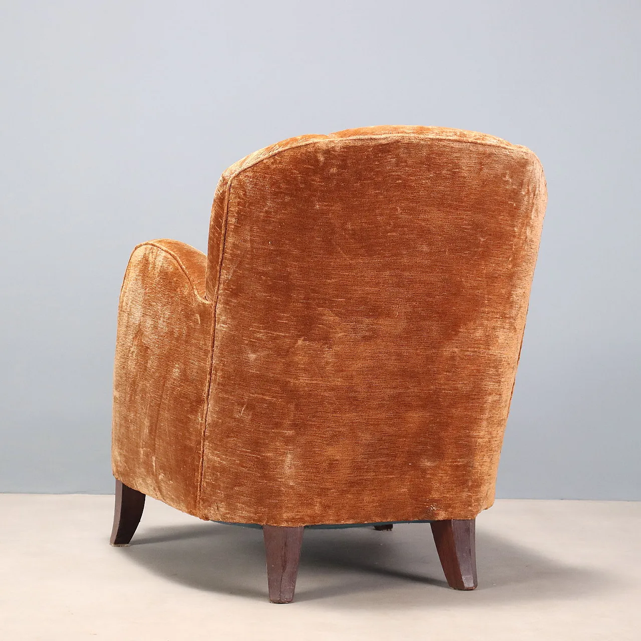 Velvet armchair, mid-20th century 9
