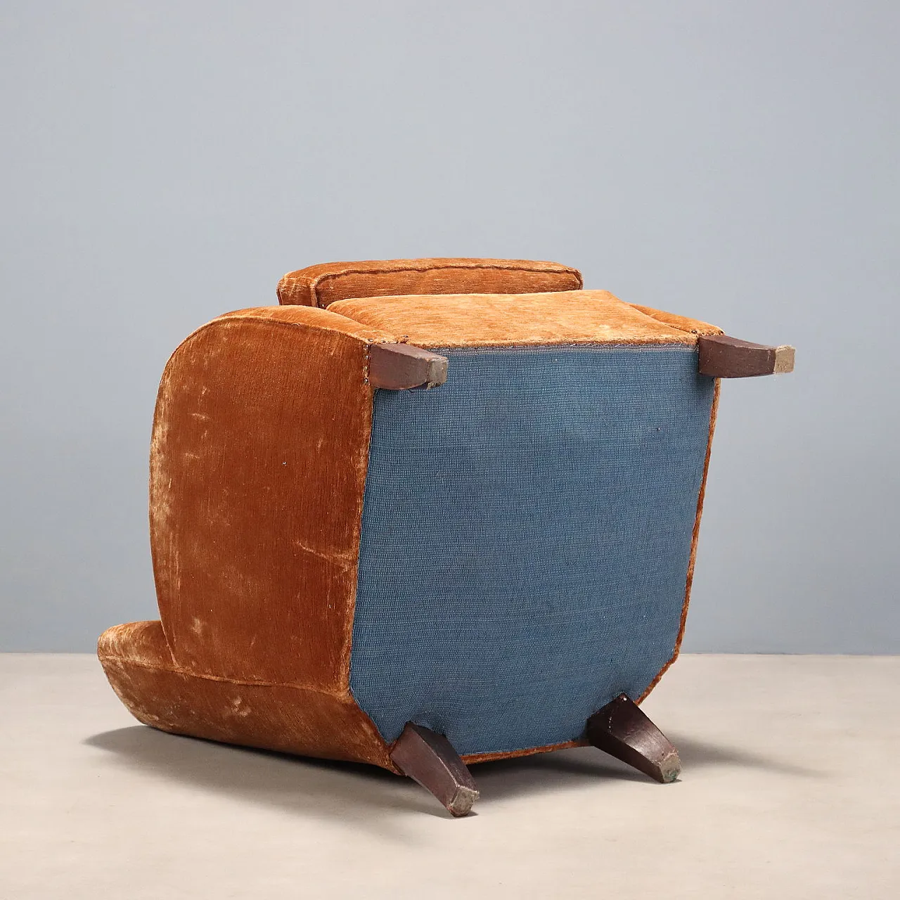 Velvet armchair, mid-20th century 10