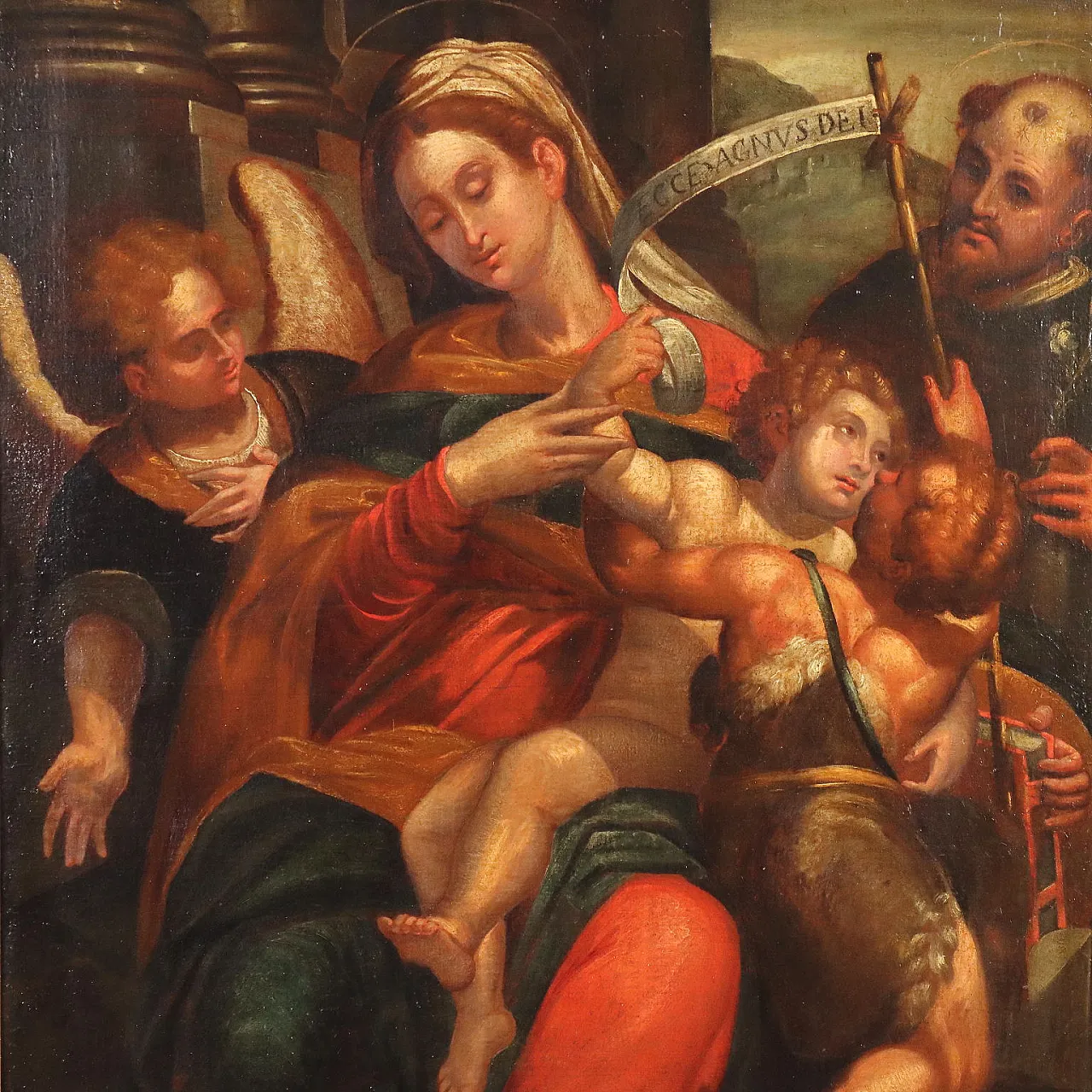 Madonna with Child and Saints, oil on canvas, 18th century 3