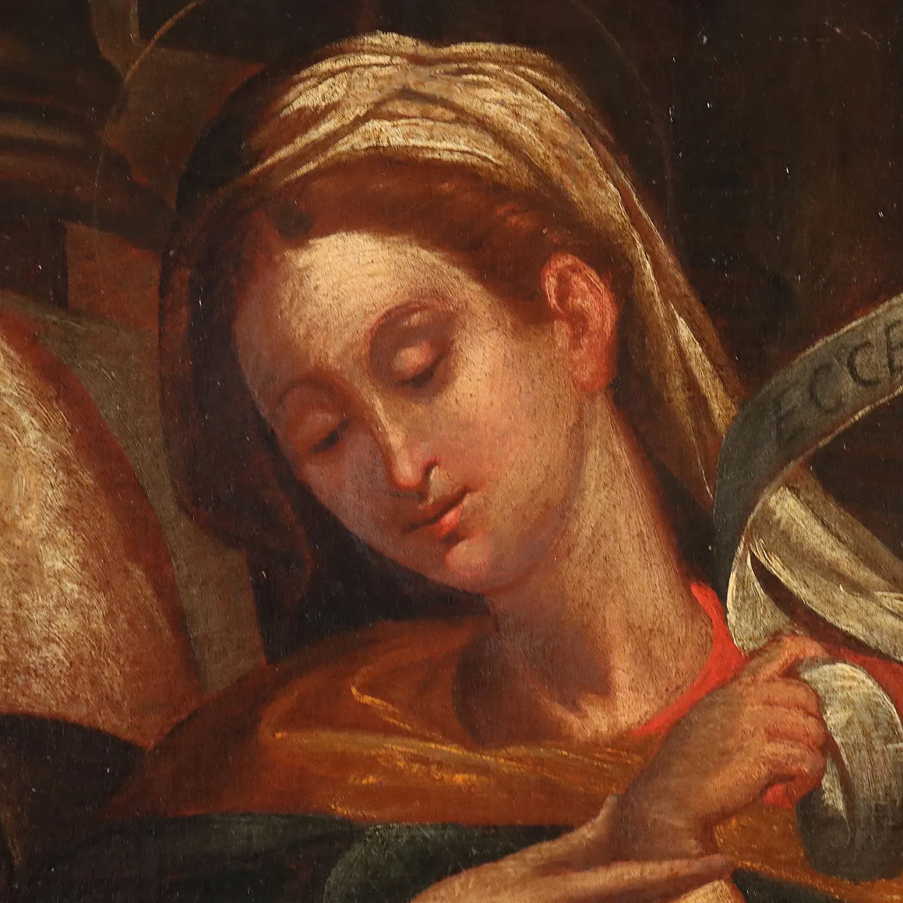 Madonna with Child and Saints, oil on canvas, 18th century 4