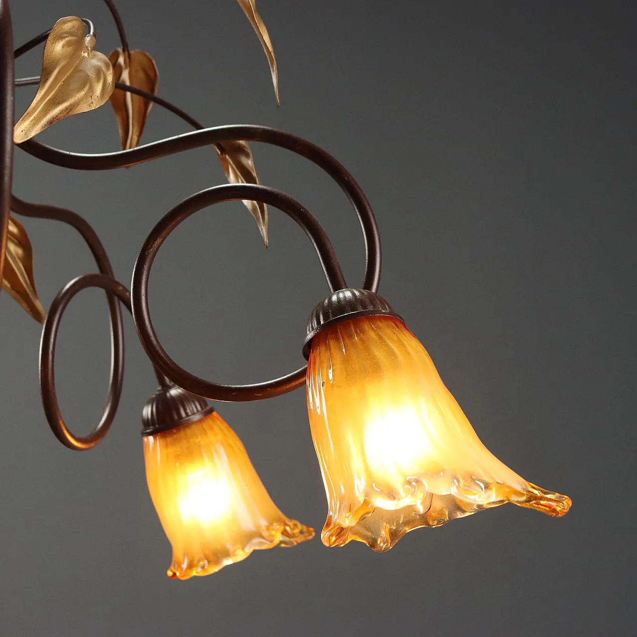Art Nouveau chandelier with 5 lights, mid-20th century 4