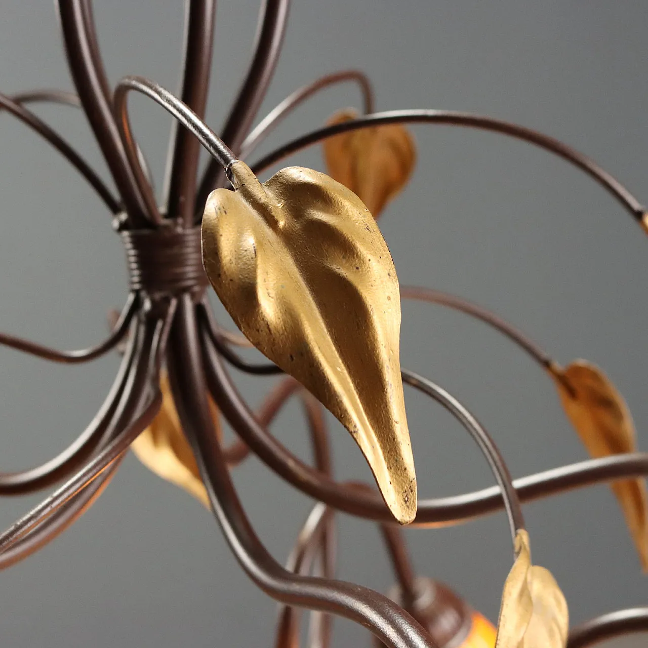 Art Nouveau chandelier with 5 lights, mid-20th century 6