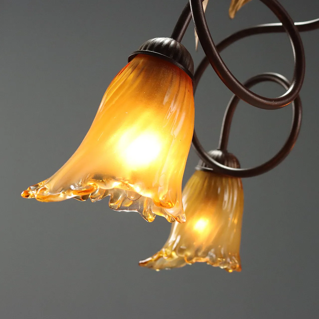 Art Nouveau chandelier with 5 lights, mid-20th century 9