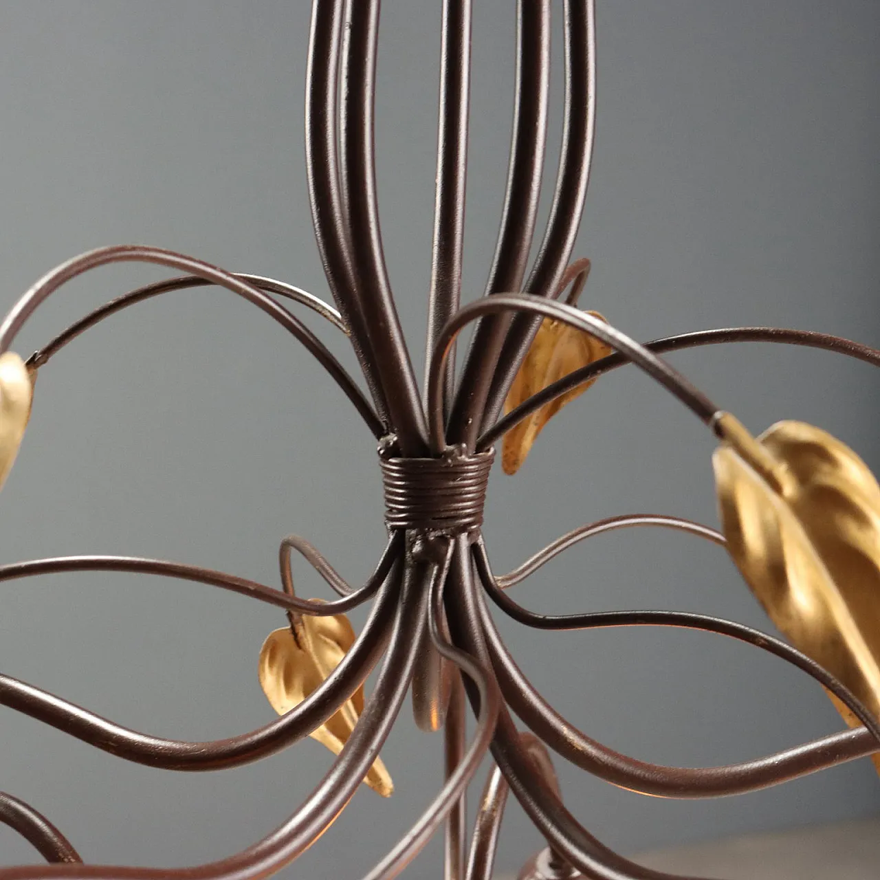 Art Nouveau chandelier with 5 lights, mid-20th century 10