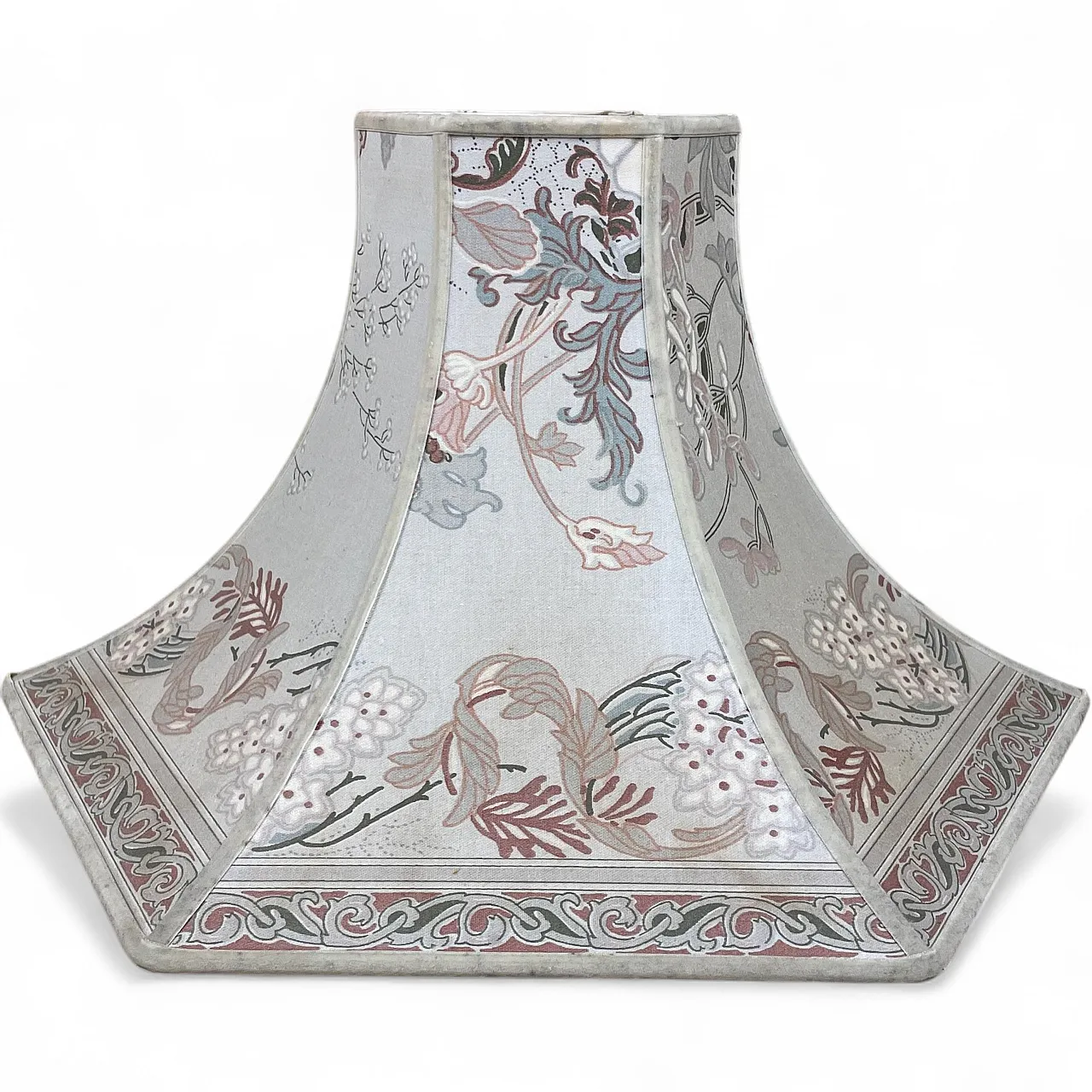 Lampada da terra modello impero chiaro paralume rosa ornato 8