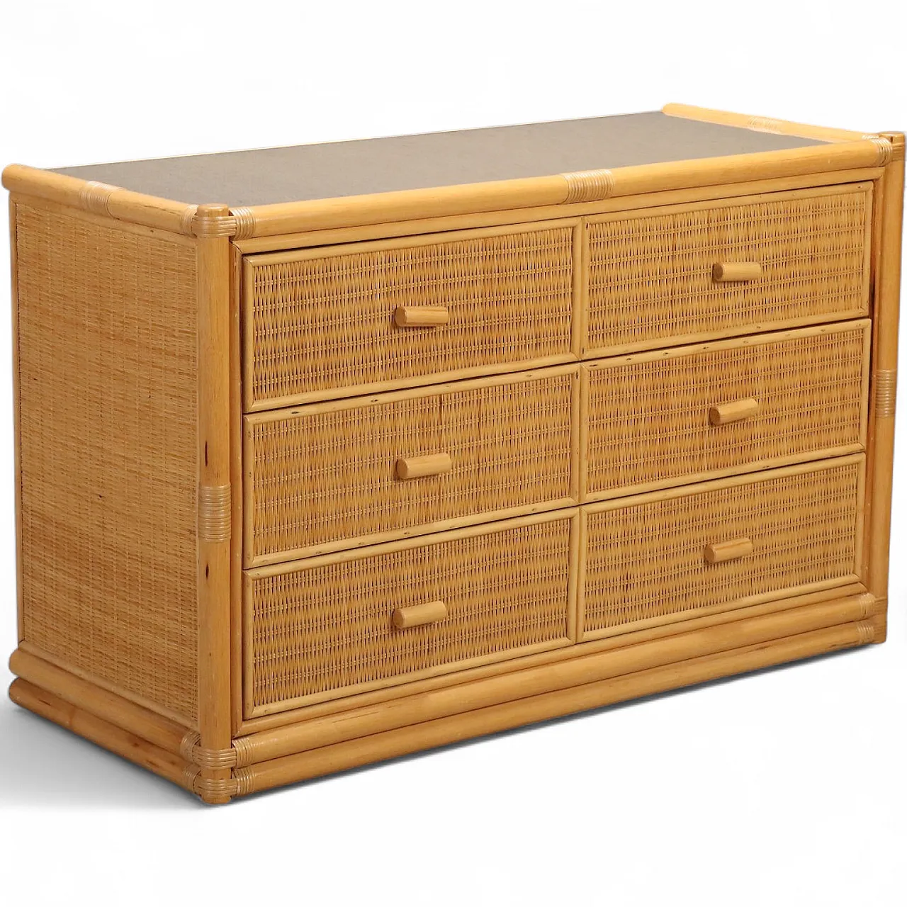 Wicker dresser, 1980s 8