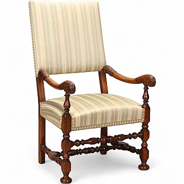 Baroque high chair in walnut, 18th century