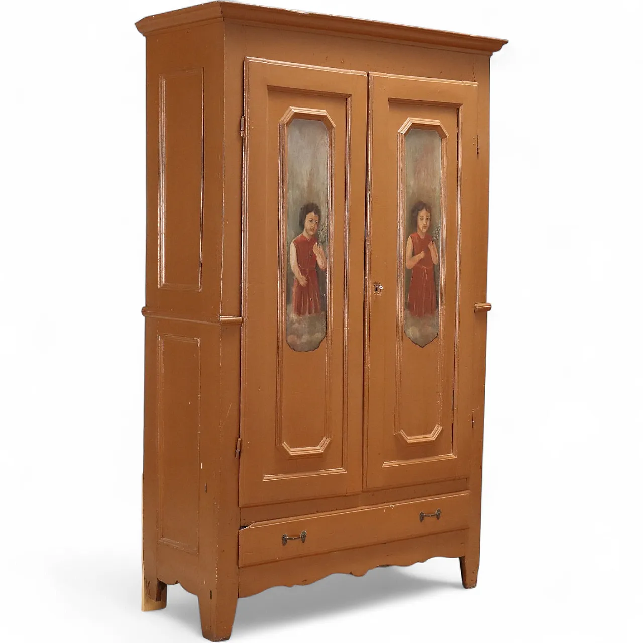 Lacquered and painted wardrobe, 19th century 11