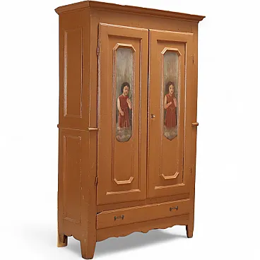 Lacquered and painted wardrobe, 19th century