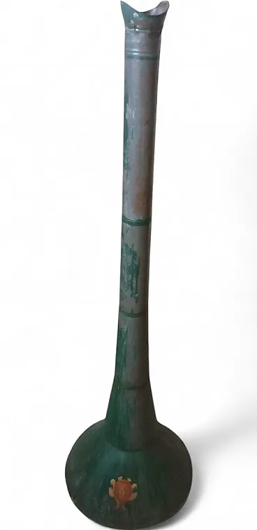 Painted sheet metal hunting megaphone, 19th century