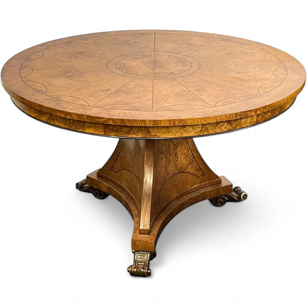 Round birch table, late 19th century 8