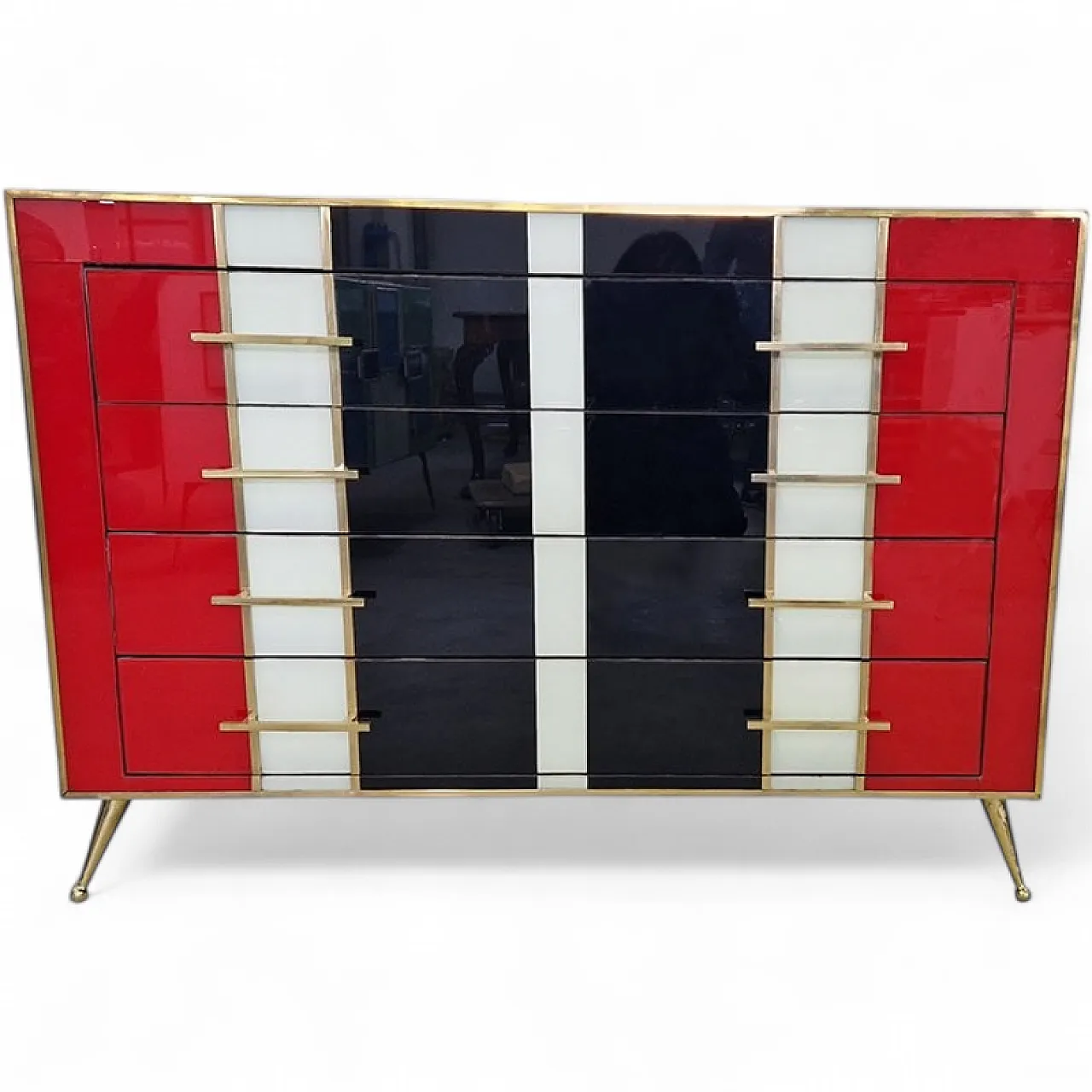 4-drawers glass dresser, 1990s 7