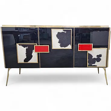 Three-door glass sideboard, 1990s