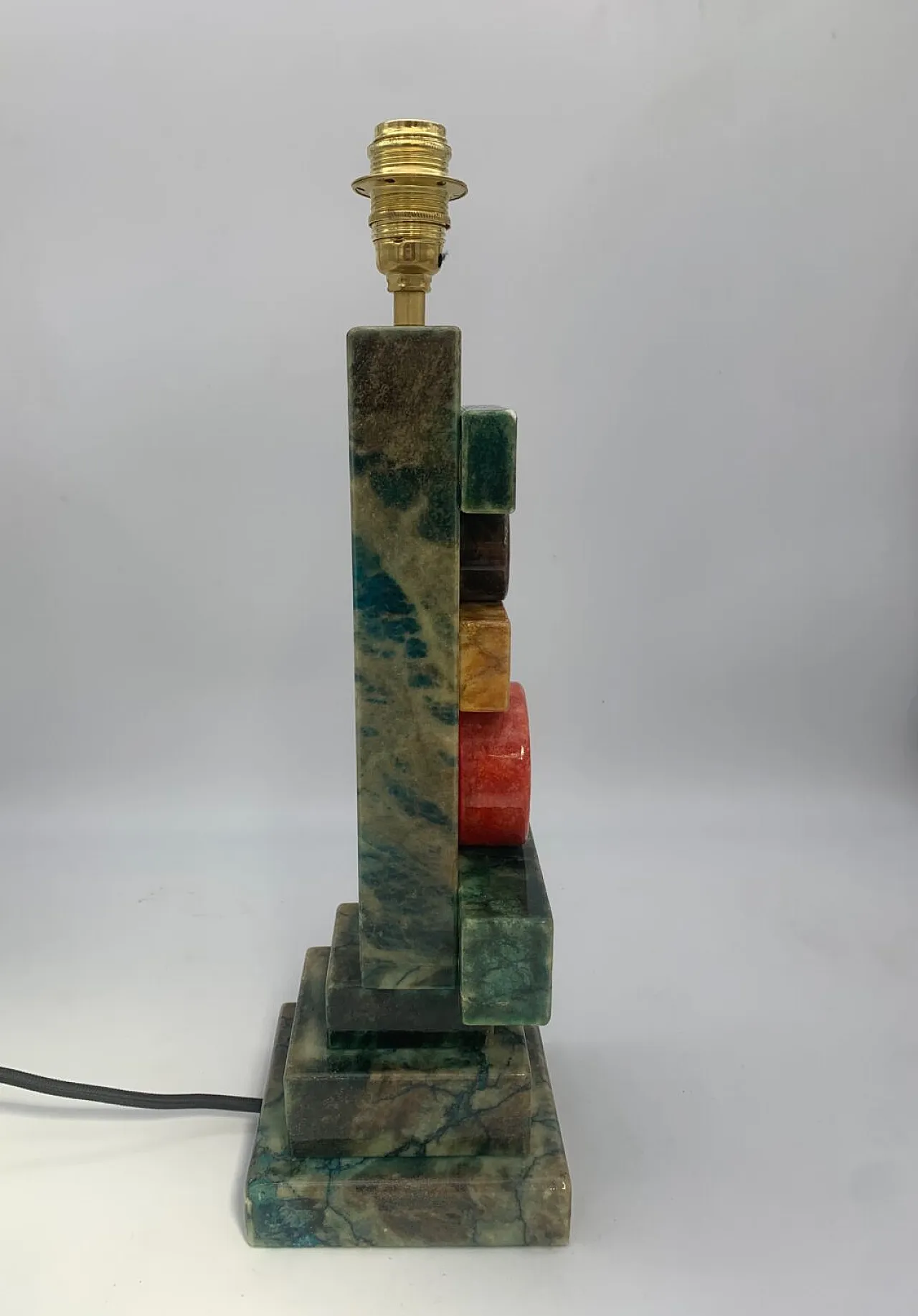 Lampada da tavolo in alabastro di Volterra, anni '60 3