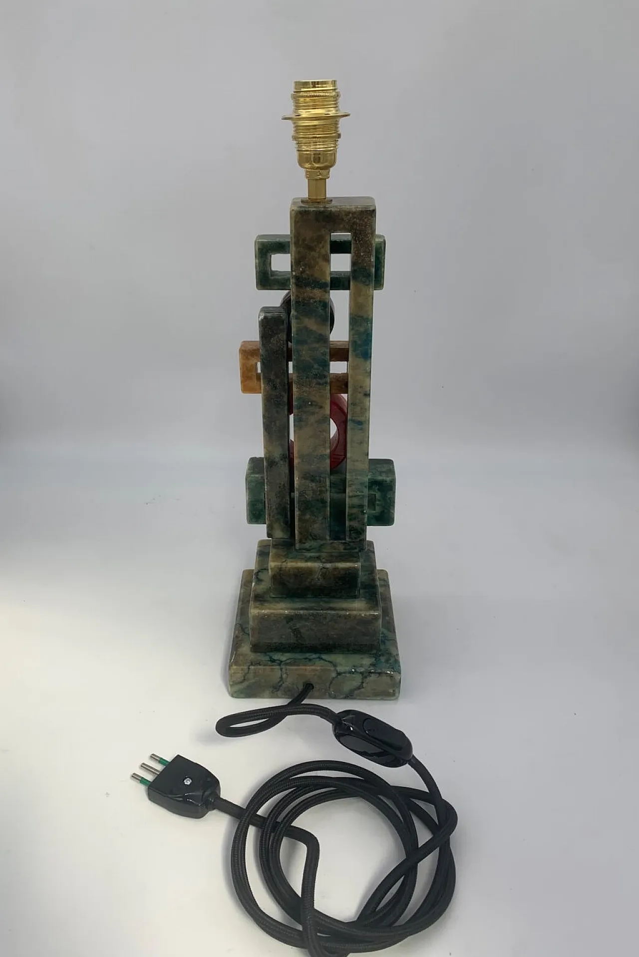 Lampada da tavolo in alabastro di Volterra, anni '60 4